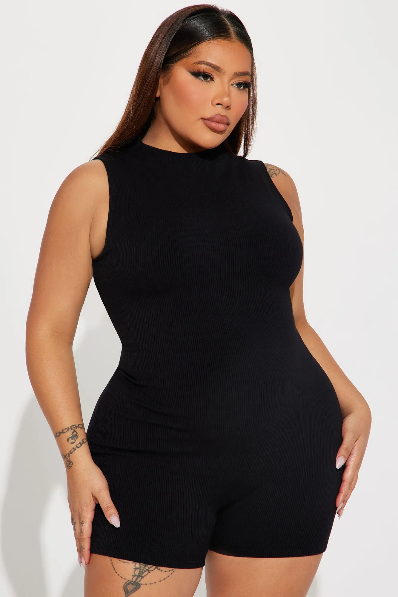 Amber Snatched Romper - Black