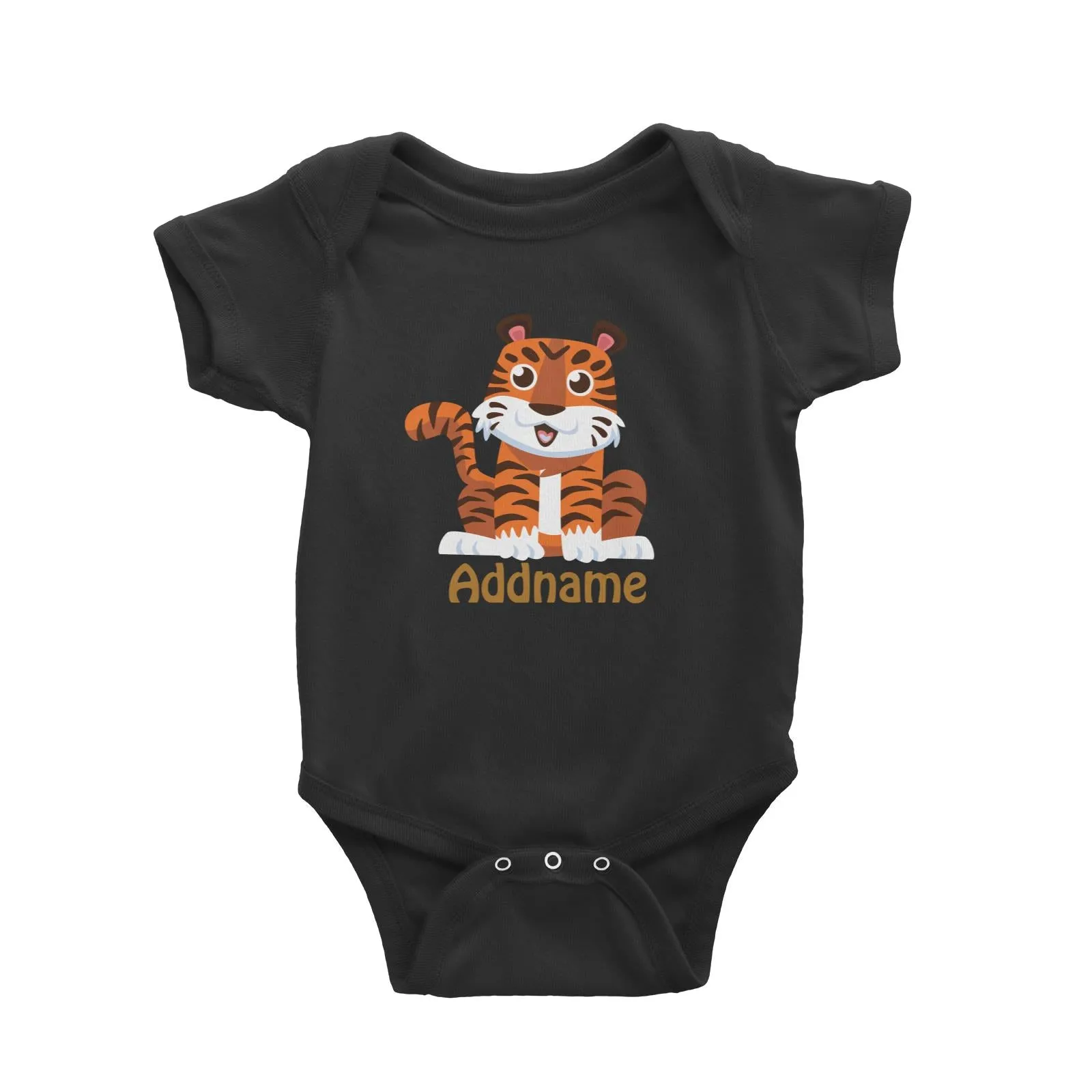 Animal Safari Jungle Tiger Addname Baby Romper