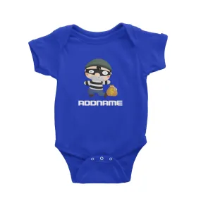 Birthday Police Thief Escaping With Bag Of Money Addname Baby Romper