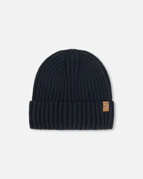 Cuffed Knit Hat Black