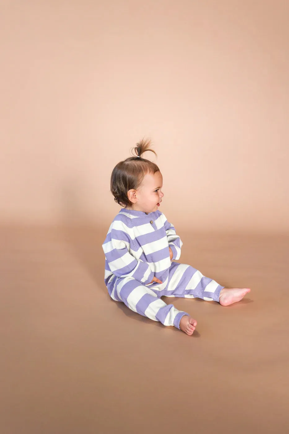 Iris/Milk Organic Striped Star Suit