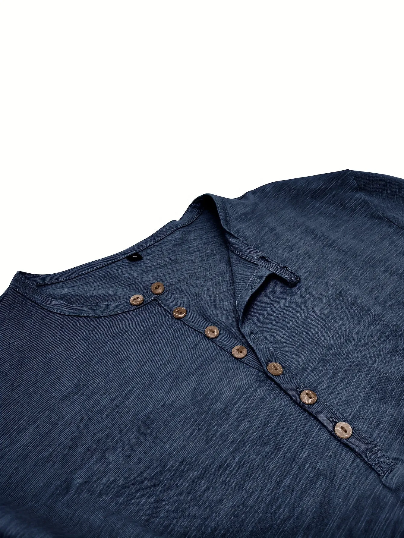 ManWarm - Heren Lange Mouw Casual Henley Shirt met Knopdetail