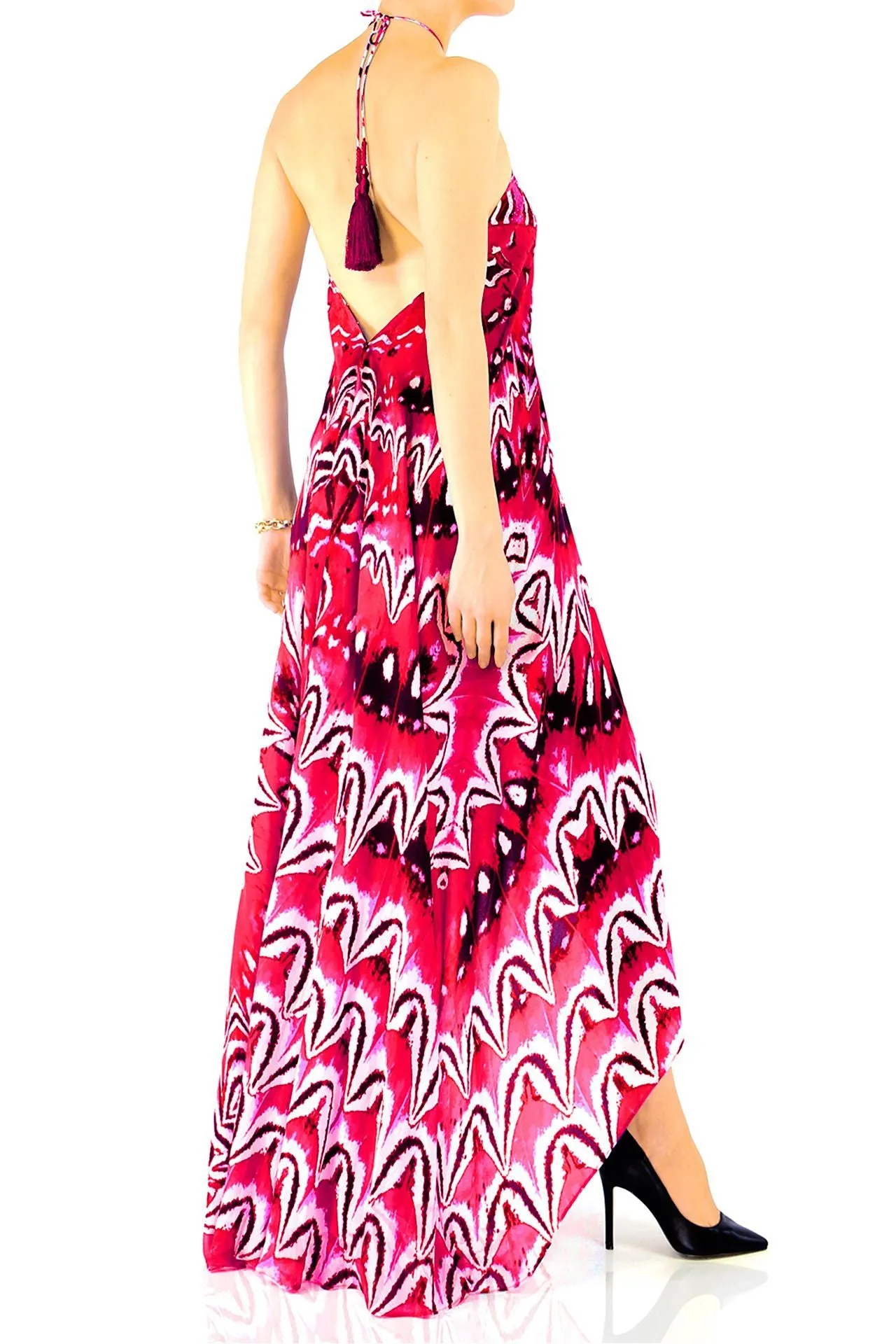 Sexy Pink Dress With Halter Neckline