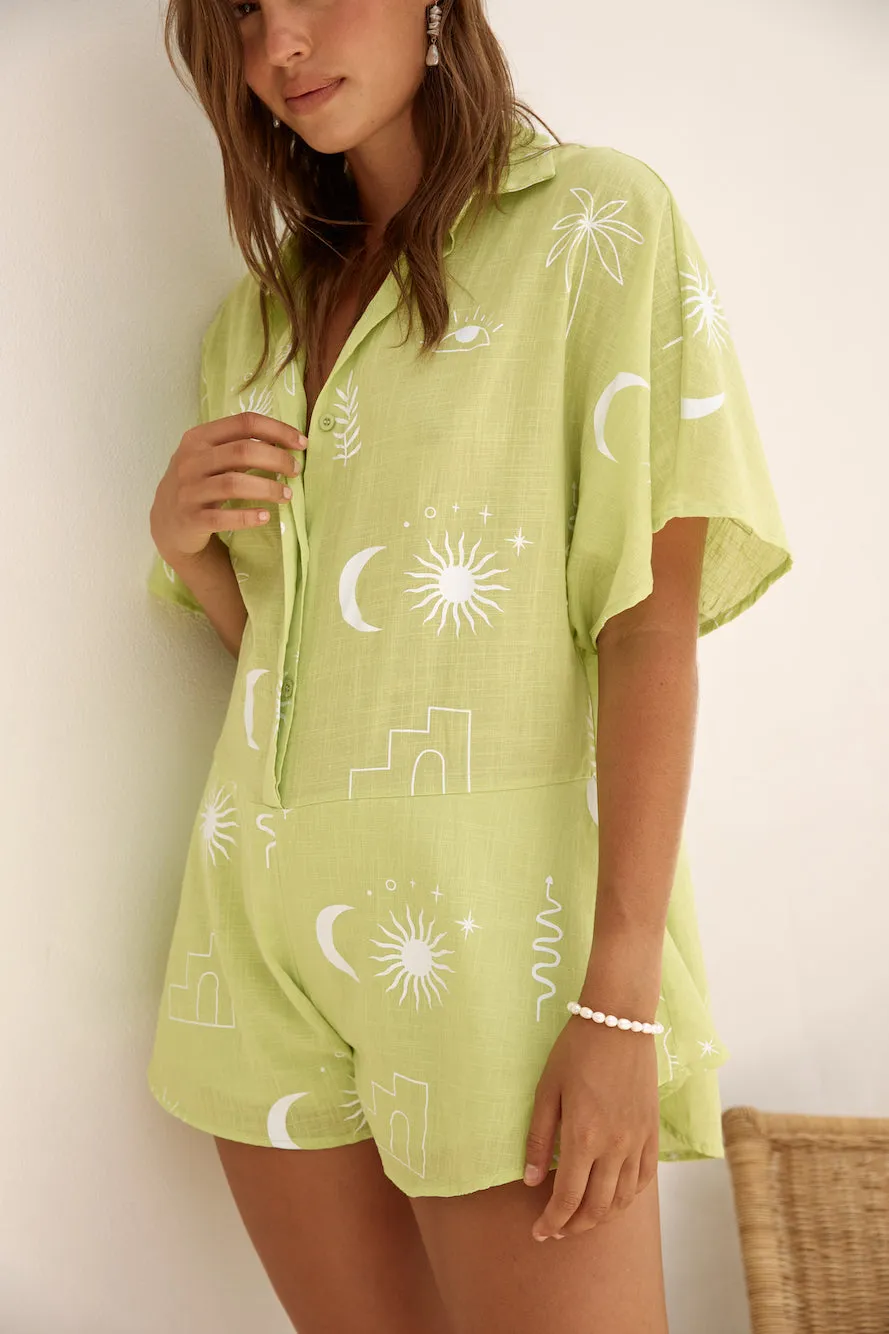 Vacation Bliss Romper Green